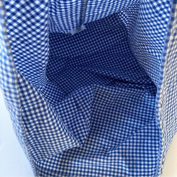 Pottery Barn Kids Gingham Basket Liner Blue White - Picture 3 of 9